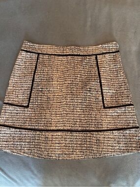 Ann Taylor Black and White A-Line Tweed Skirt